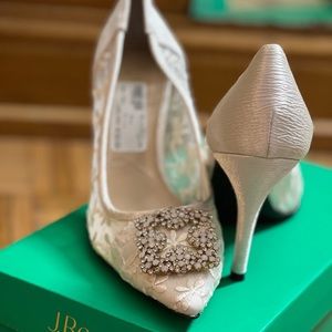 White/ Off White Wedding Lace detail pumps/ heels